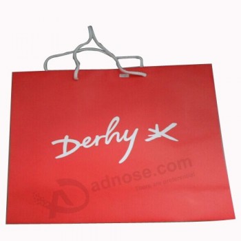 Bolso de compras de papel rojo de encargo barato para el bolso del regalo de las mujeres