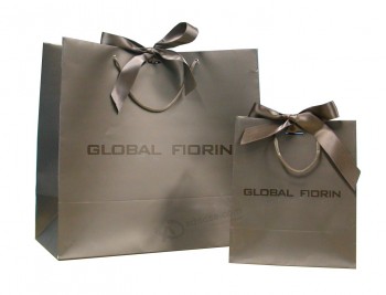 Cheap Custom Paper Shopping Bags with PP Ribbon Handle for Packaging