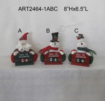 Wholesale Christmas 8"H Santa and Snowman Countdown Calendar-