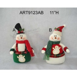 Wholesale 11"H Christmas Decoration Boy & Girl Snowman, 2 Asst-