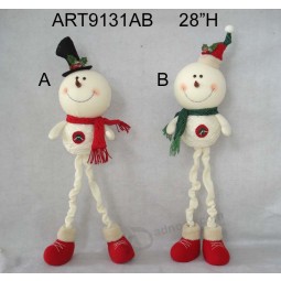 Vente en gros de noël décoration bonhomme de neige avec les jambes pliables-2asst