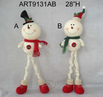 批发圣诞装饰雪人与可弯曲的腿-2asst