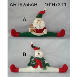 Venta al por mayor santa y snowman doortopper navidad decoración del hogar-2asst