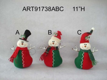 批发11“hfloral圣诞老人和雪人与枝条武器圣诞礼物-3asst