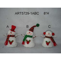 Wholesale 8"H Snowman Decoration Toys with Twig Arms, 3 Asst
