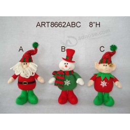 Regalos al por mayor de la decoración de la Navidad de sana, del muñeco de nieve y del duende, 3 asst