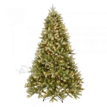 Wholesale 7.5 FT.Pre-Encendido douglas verde abeto barrido árbol de navidad artificial con luces claras(MY100.084.00)
