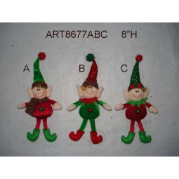 Wholesale 8"H Christmas Tree Ornament Elf-3asst
