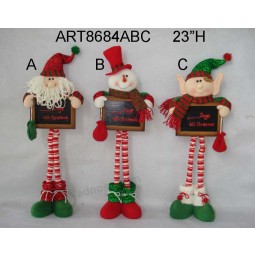 Wholesale 23"H Standing Christmas Decoration Gift with Black Board-Asst
