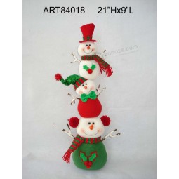 Wholesale 21"Hx9"L Stacking up Snowmen Christmas Decoration Gift Toy