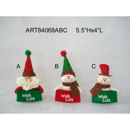 卸売サンタと雪だるまのクリスマスカードホルダーの装飾の贈り物
