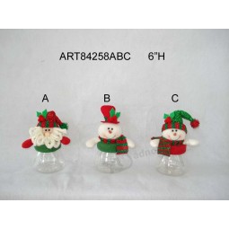 Wholesale Santa and Snowman Christmas Gift Treat Container, 3 Asst