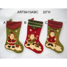 Wholesale Santa Christmas Stockings, 3asst-Christmas Decoration