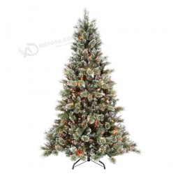 Wholesale 7.5Ft Pre-点灯した輝く松の人工クリスマスツリー、ledライト付き(MY100.096.00)