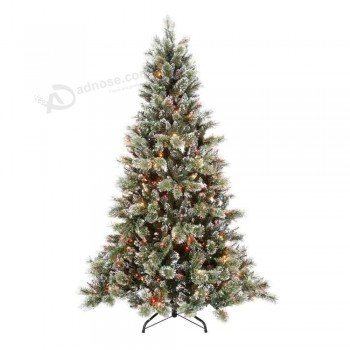 Wholesale 7.5Ft Pre-조명 된 스파클링 소나무 인공 크리스마스 트리 led 조명(MY100.096.00)