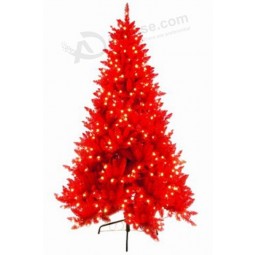 Al por mayor hermoso diseño pre-Iluminado árbol de navidad rojo