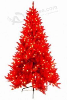 卸売美しいデザインの前に-赤いクリスマスツリーを点灯