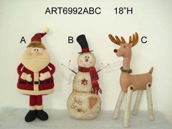 批发圣诞老人，雪人和驯鹿圣诞礼物，3 asst