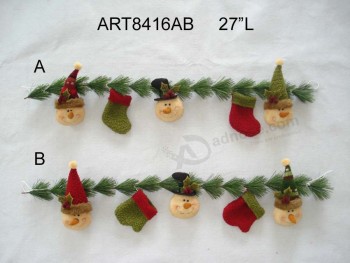 Wholesale Snowman and Stocking Garland Decoration Gift-2asst