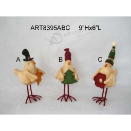Wholesale Standing Christmas Bird Holiday Decoration Gift-3asst