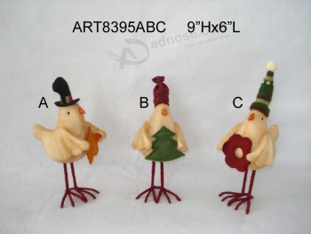 Venta al por mayor del regalo de la decoración del día de fiesta del pájaro de la Navidad gift-3asst