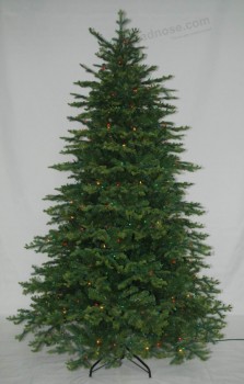 árbol de navidad artificial realista al por mayor con la decoración llevada multi del color de la secuencia de la luz(AT1076)