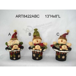 Wholesale Top Hat Santa Snowman Christmas Gift -3asst