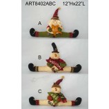 Groothandel kerst spread legged santa sneeuwpop deur concept geschenk, 3 asst
