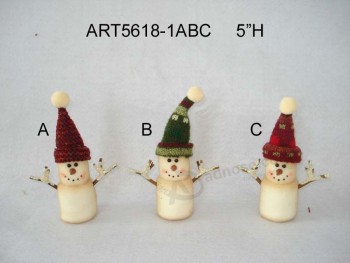 Wholesale Christmas Marshmallow Snowman Tree Decoration Ornaments, 3asst