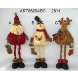 Groothandel groot staande vrolijk kerstfeest decoratie figurine-3asst.