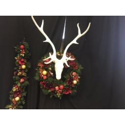 Wholesale Christmas Wreath with Ball Decorated and LED String Light (welcome direct to factory)