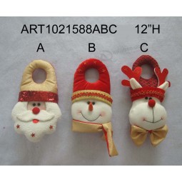 Groothandel christmas santa snowman deurknop hanger, 3 asst-Kerstdecoratie