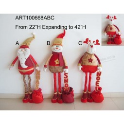 Wholesale Expanding Legged Christmas Decoration Gift with Sequin Greetings+Giftbag