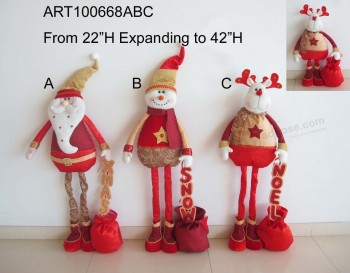 Atacado expandindo legged presente de decoração de natal com saudações de lantejoulas+Sacola de presentes
