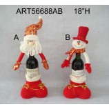 Groothandel santa sneeuwpop wijnfles houder cadeau, 2 asst-Kerstdecoratie