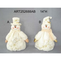 Custom Floppy Snowman Christmas Decoration Hand Embroidered-2asst