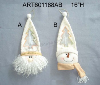 Venda por atacado santa snowman giftbag christmas decoration craft-2asst