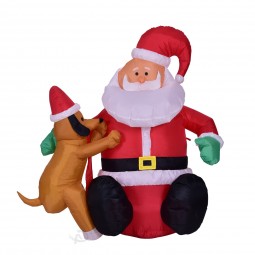 Wholesale Inflatable Light-up Santa Claus Christmas Decoration for Garden Display with Air Blower and Light with high quality