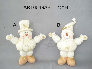 Venta al por mayor disquete regalo de Navidad de muñeco de nieve con bordado a mano diseño-2assst
