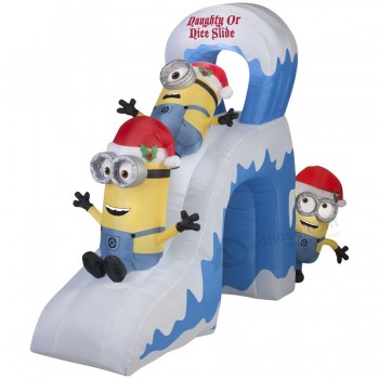 Fête de vacances en gros noël jeu gonflable minion diapositive décoration