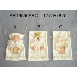 Wholesale Christmas Giftbag with Hand Embroidery, 3asst-Christmas Decoration