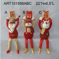 Wholesale Christmas Santa Snowman Moose Countdown Gift, 3 Asst-Christmas Decoration