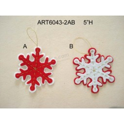 Wholesale Christmas Tree Decoration Ornament Fabric Snowflake-2assorted