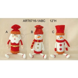 Groothandel santa sneeuwpop wijnfles tas kerst huisdecoratie geschenk