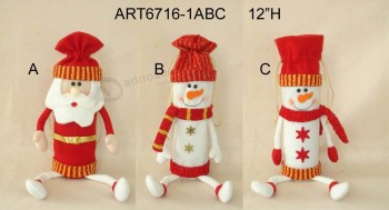 Groothandel santa sneeuwpop wijnfles tas kerst huisdecoratie geschenk