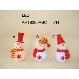 Wholesale 5"H LED Lighted Snowman Christmas Holiday Gifts-3assorted