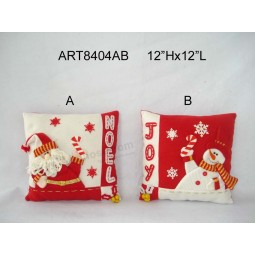 卸売サンタと雪だるまクリスマス装飾枕 -  2揃ってい