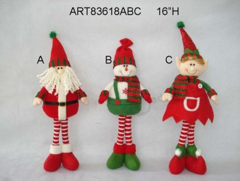 Wholesale 16"H Standing Santa Snowman Elf-3asst-Christmas Decoration