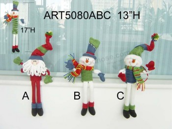 La decoración al por mayor de la Navidad del cuerpo santa y del muñeco de nieve del resorte gift-3st.