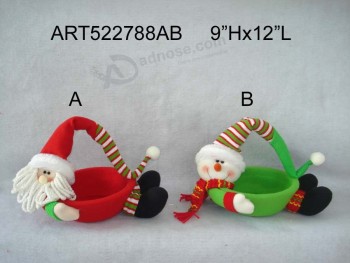 оптовая рождественские украшения Санта снеговик корзина-2asst.